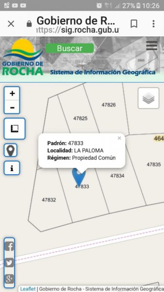Terreno en Venta en  La Paloma, Rocha
